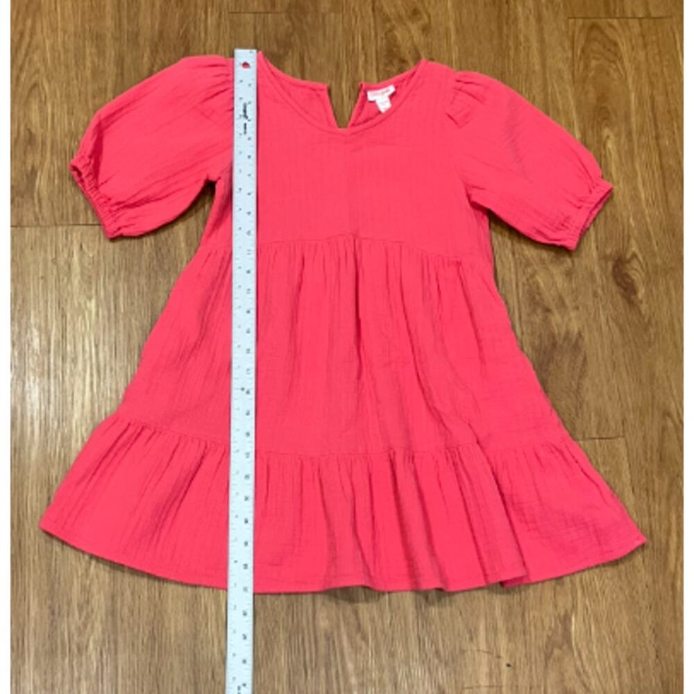 Cat & Jack Girls' Short Sleeve Gauze Dress Pink L( 10-12) - Picture 5 of 5